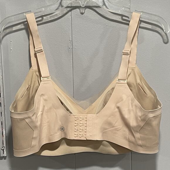 Honeylove Crossover Wireless Bra Size 1X Beige Mesh Comfort Stretch Coverage - Picture 3 of 5